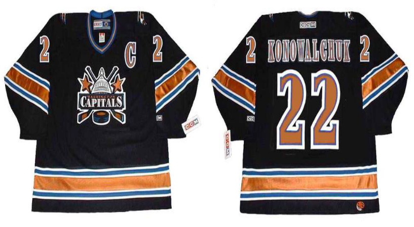 2019 Men Washington Capitals 22 Konowalchuk black CCM NHL jerseys